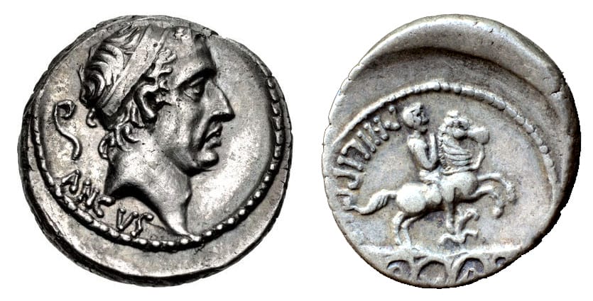 Ancus Marcius on an ancient Roman coin