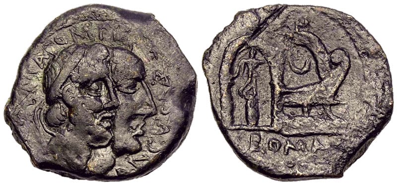 Numa Pompilius on an ancient Roman coin